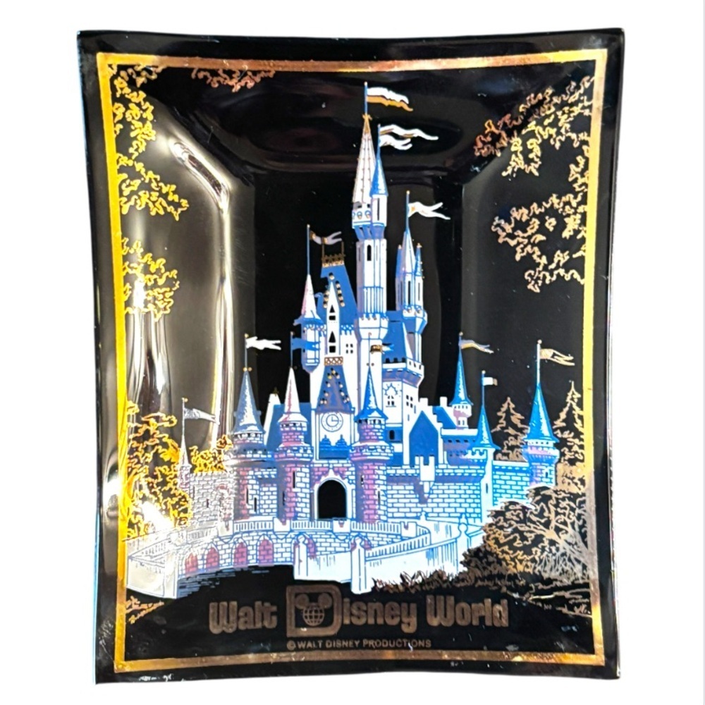 Walt Disney World Decorative Tray trinket dish vintage Cinderella castle